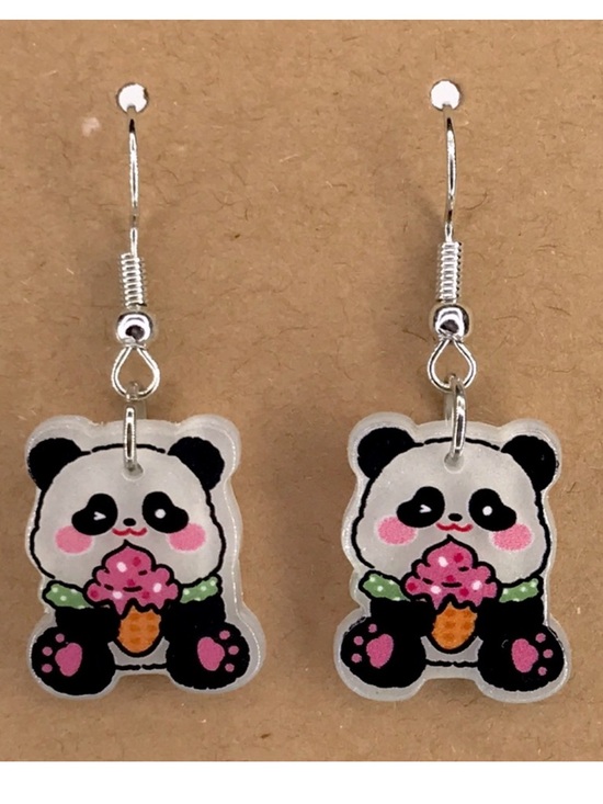 Fashion Jewelry Jewelry - Fun Panda Acrylic Dangle Earrings Cute Fashion Jewelry